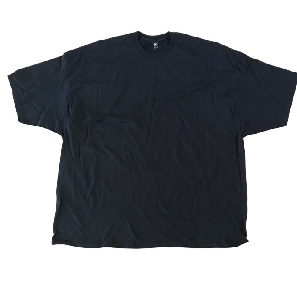 Hanes Mens Black T-Shirt 5XL Heavyweight Cotton Casual Wear